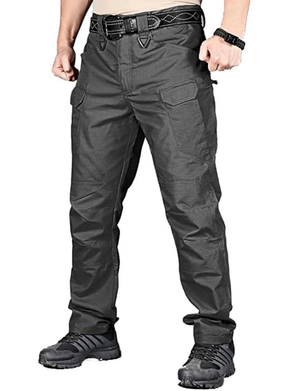 Mens Tactical Cargo Trousers Waterproof Hiking Military Outdoor Working Pants